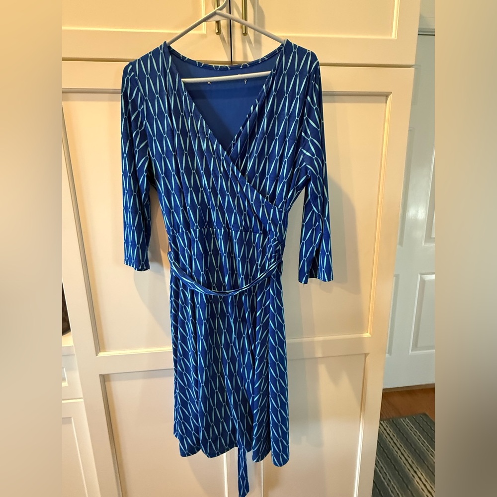 41 Hawthorn Navy Diamond Long Sleeve Dress